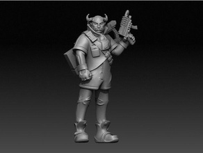 troll decker shadowrun rpg 3d printing boardgame cyberpunk fantasy game hacker mini miniature statue strategy tabletop 3d print model - Mito3D