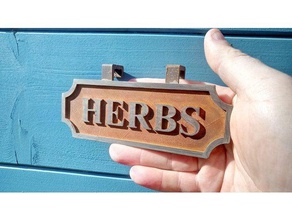 herb plaque signs & logos garden planter window box 3d print model - Mito3D