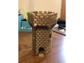 brick tower art castle game penholder 3d print model - Mito3D