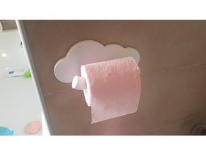cloud toilet paper holder bathroom openscad 3d print model - Mito3D