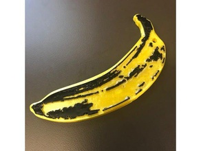 pop-art-style banana Schlüsselanhänger 3d print model - Mito3D