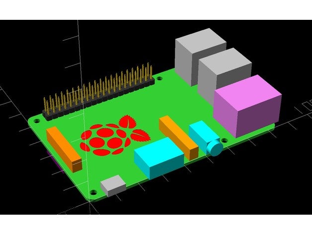 customizable raspberry pi 3 model electronics customized openscad 3D print model - Mito3D