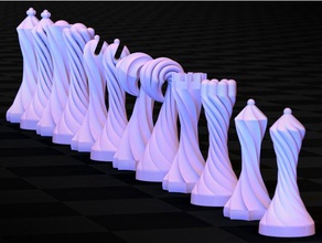 dueling spirals chess set 3d print model - Mito3D