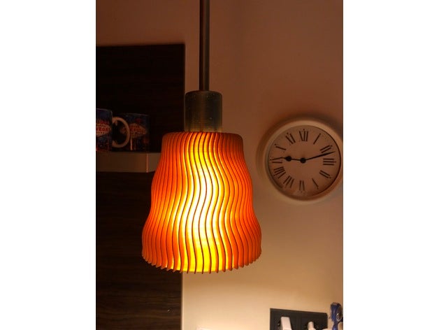 lampshade wave household supplies ikea lamp shade 3D print model - Mito3D
