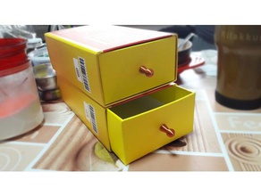 mini cassetto manopole piccola scatola organizzazione paperbox riciclare upcycle upcycling 3d print model - Mito3D