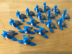 lapras - pokemon 131 baixa contagem de polígonos multicolor multimaterial figuras ir brinquedo 3d print model - Mito3D