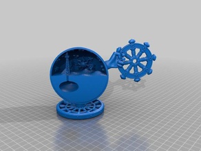 weltenrad mit starker mano sculture 3d print model - Mito3D