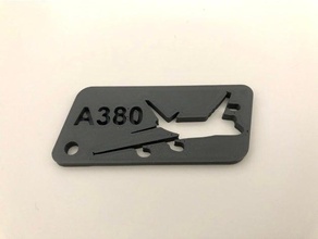 a380 keychain coins & badges 3d keychains accessories airbus aircraft airplane 3d print model - Mito3D