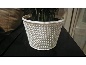 knurled succulent pot vase mode decor art functional household planter remix 3d print model - Mito3D