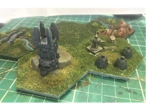 wargaming hex tiles mighty empires - chaos games fantasy tile wargames 3d print model - Mito3D