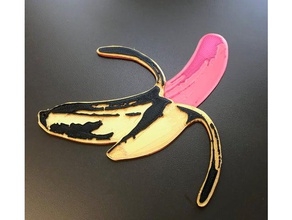 cursed banana - pop art andy warhol inspired keychain object keychains image pink 3d print model - Mito3D