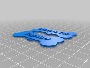 my customized pet id tag bone pets 3d print model - Mito3D