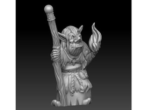 goblin mystic - support free games mage miniature no old rpg shaman supportless tabletop 3d print model - Mito3D