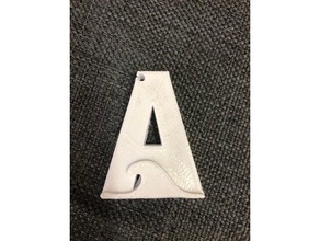 wave letter keychain 3d printing 3d print model - Mito3D