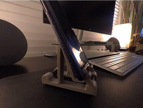 simple yet stylish larger phone stand v2 mobile 3d print model - Mito3D