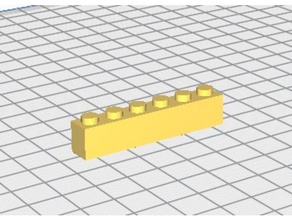 brique lego 1x6 La stampa 3d 3d print model - Mito3D