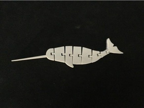flexi narwhale animais articulada flexível 3d print model - Mito3D
