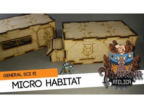 micro habitat 1 hobby il taglio laser terreno wargame 3d print model - Mito3D