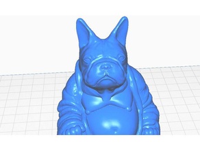 bouledogue français bouddha canine de la collection sculptures le bulldog buste remix statue 3d print model - Mito3D