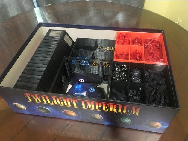 twilight imperium 4th edition all components sleeved cards toy & game accessories baordgameinserts boardgames boardgame inserts board ti4 4 3D print model - Mito3D