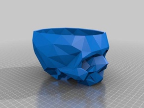 skull planter low poly 3d printing 3d print model - Mito3D