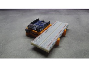 arduino uno + placa dahili g besleme 2x18650 diy 18650 de la batería breadboard fuente alimentación 3d print model - Mito3D