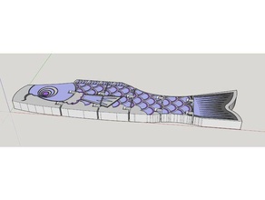 flexi koi koinobori animali animale articolato flex flessibile pesce stampa luogo 3d print model - Mito3D