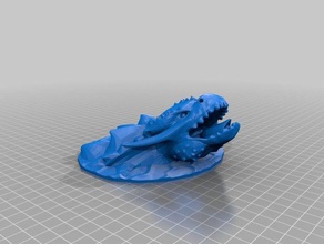 dragon turtle under water games 28mm dnd miniature monster pathfinder 3d print model - Mito3D