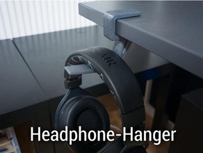 headphone hanger 2cm table organization headphones holder mount stand 3d print model - Mito3D