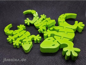 flexi articulated mini gecko full animals animal flex flexible 3d print model - Mito3D