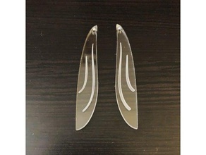 narrow brushstroke earrings earring lasercut lasercutter lasercutting laser cut cutter 3d print model - Mito3D