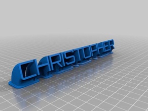 christopher sweeping name plate office customized 3d print model - Mito3D