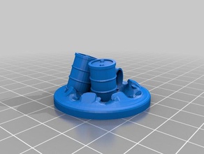 radioactive barrel scatter terrain toy & game accessories tabletop gaming 3d print model - Mito3D