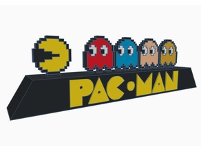 adorno pacman dekor 8bit arcade comecocos hayalet retro retrogaming video oyunu 3d print model - Mito3D