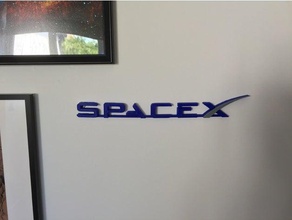 spacex logo wall decoration decor space 3d print model - Mito3D