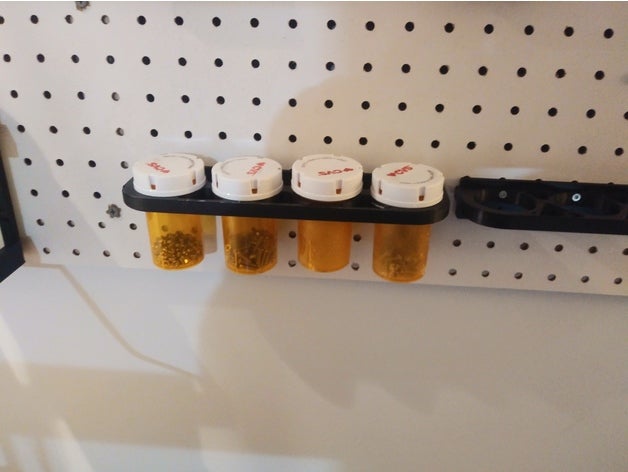 prescription bottle holder organization mount pegboard 3D print model - Mito3D