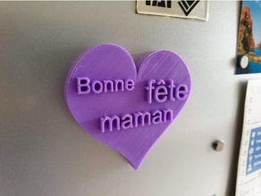 bonne f te maman happy mothers' day decor aimant magnet magnetic mothers 3d print model - Mito3D