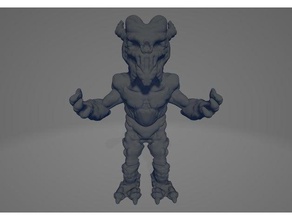 firestorm chaos 2 hands version 28mm scale toys & games demon fantasy miniature miniatures 3d print model - Mito3D