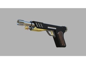 steampunk de la pistola props fusion360challenge wearablefusion fusion360 futurista arma fuego 3d print model - Mito3D