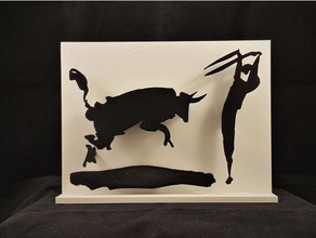 picasso's bullfight art corrida picasso 3d print model - Mito3D