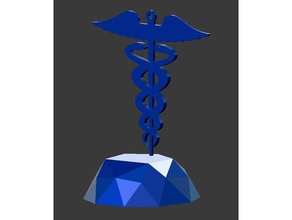 caduceus pendant pedestal 3d printing appreciation caregiver gift keepsake medical nurse 3d print model - Mito3D