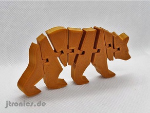 flexi articulated bear animals animal flex flexible jtronics 3d print model - Mito3D