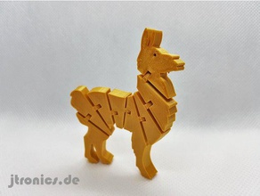flexi artikuliert lama Tiere Tier flex flexibel gold jtronics glänzend 3d print model - Mito3D