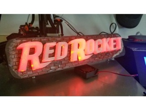 fallout red rocket sign signs & logos desk 4 76 led 3d print model - Mito3D