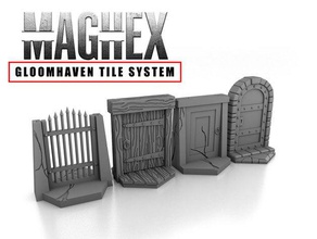 maghex doors gloomhaven games board boardgame boardgames game gloom haven hexagon hexagonal magnet magnetic 3d print model - Mito3D