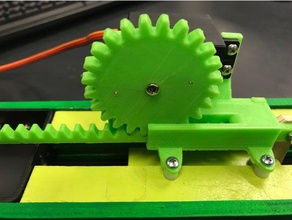 rack pinion engineering gear box line linear actuator luke baird servo 3d print model - Mito3D