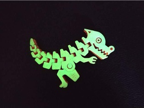 flexi rexi dino resplandor oscuro multicolor llaveros abs creality cr-10 personalizado dinosaurio fluorescente llavero modelo peek petg pla de juguete 3d print model - Mito3D