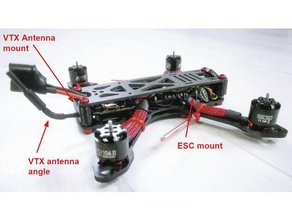 red black concept fpv drone parts - camera mount vtx esc r c vehicles 3d print model - Mito3D