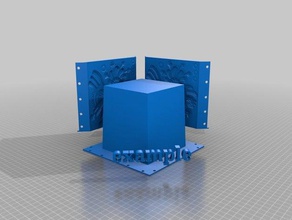 aztec relief planter - concrete mold system diy 3d print model - Mito3D
