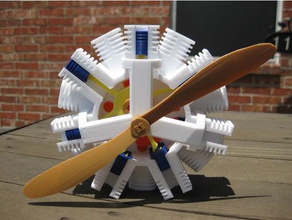 14 piston radial engine model art airplane 3d print model - Mito3D